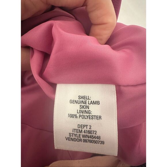 Nordstrom Pink Lambskin Leather Buttery SOFT Blazer Coat Size Petite Large - Picture 7 of 8